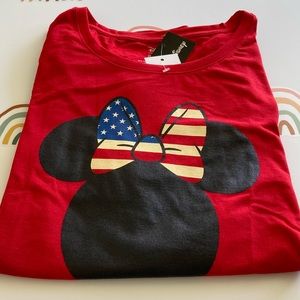 Disney Minnie Mouse Americana Graphic Tee Womens